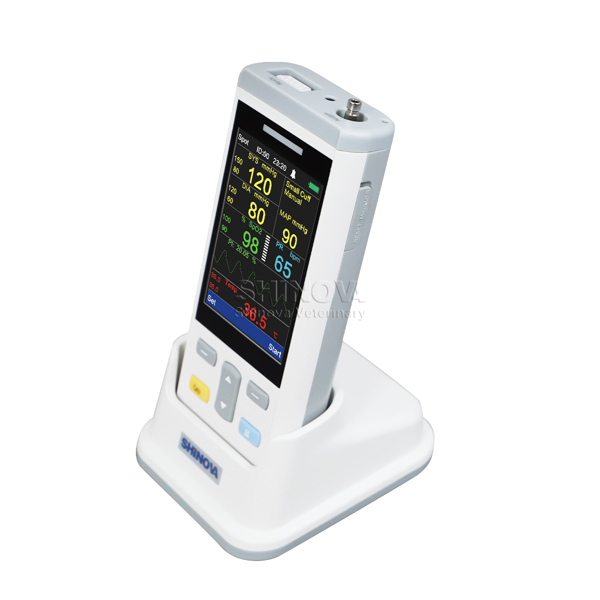 Monitor veterinario multiparamétrico de mano