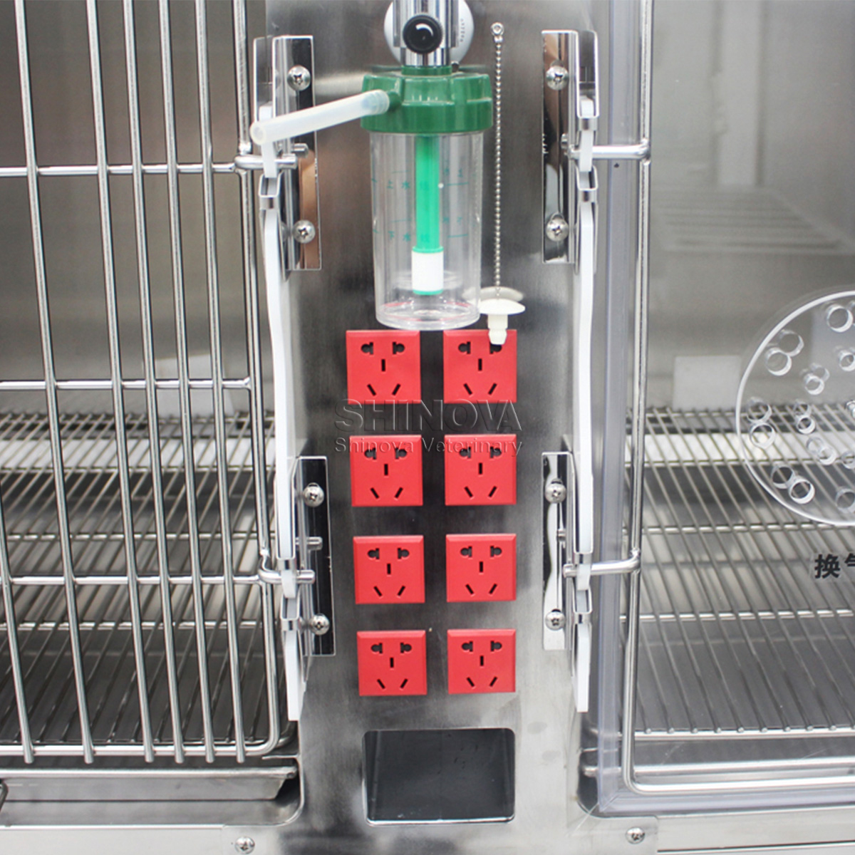 Jaula de oxígeno de acero inoxidable modular (con enchufes eléctricos)