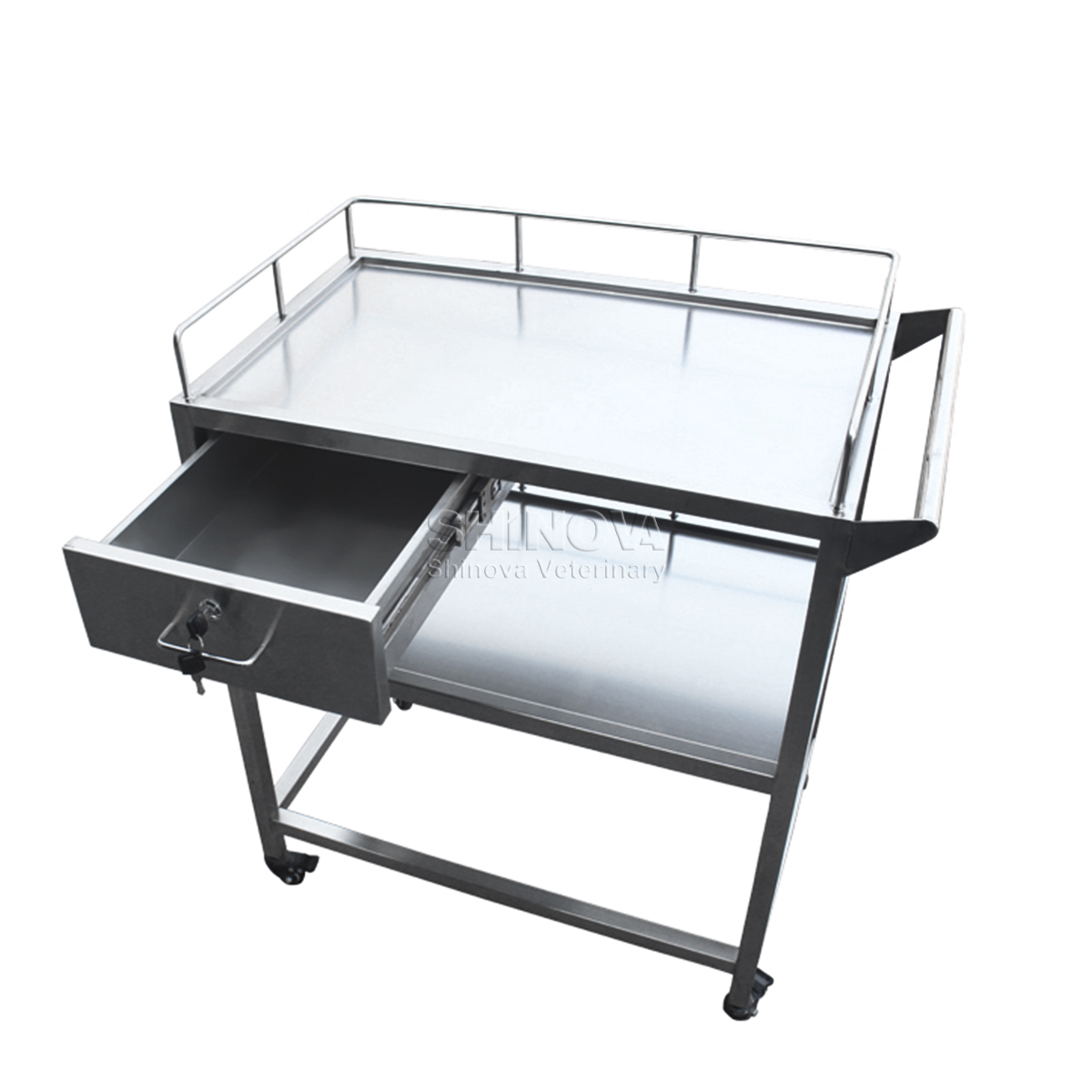 Trolley médico de acero inoxidable con cajones