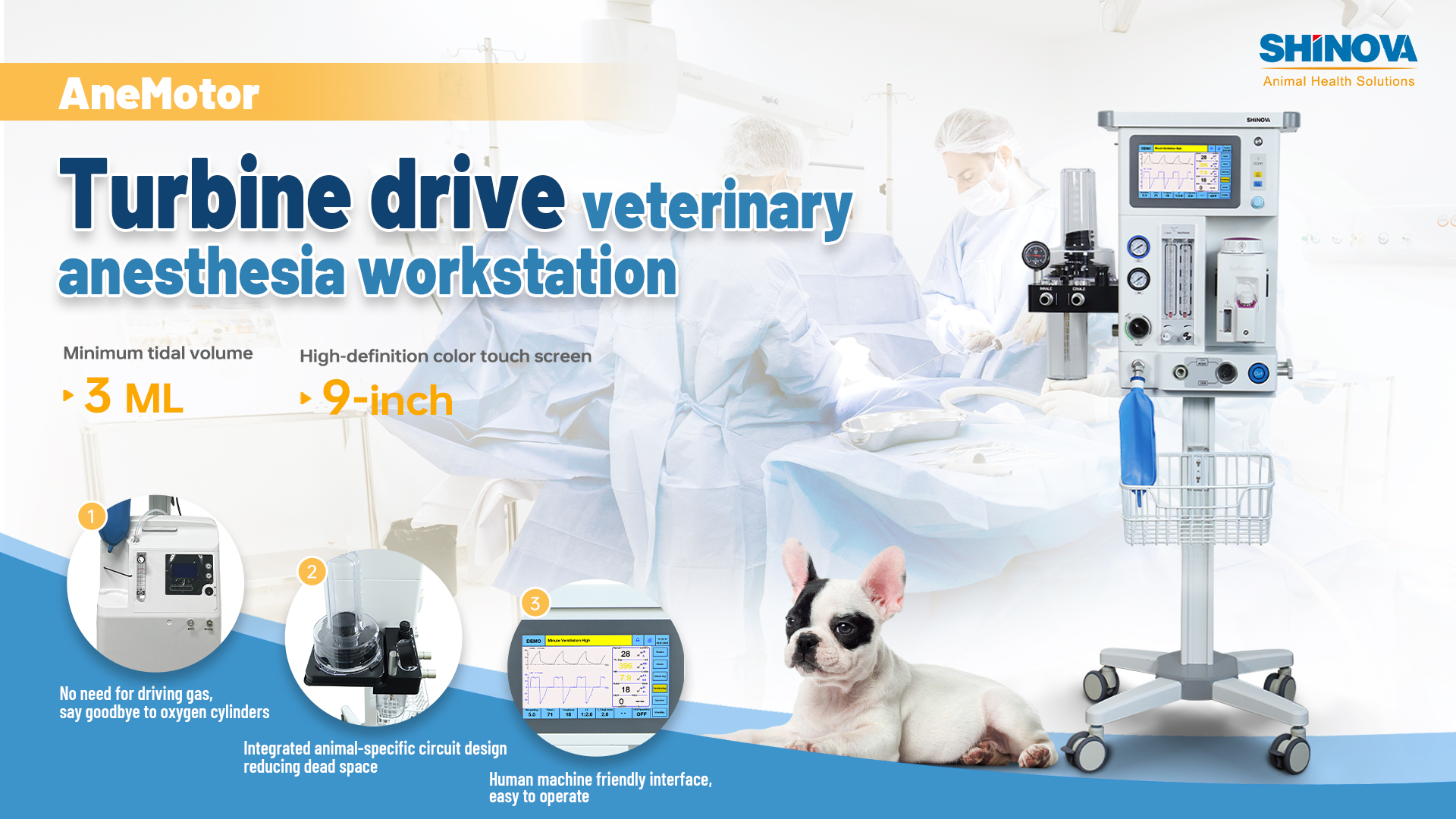 Estación de trabajo de anestesia veterinaria