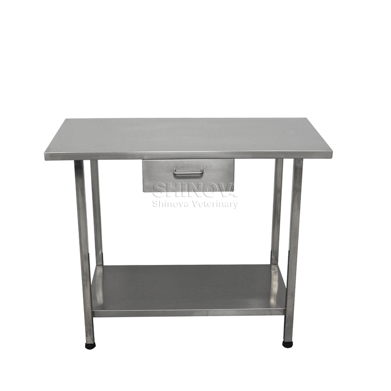 Mesa de tratamiento de acero inoxidable con cajón
