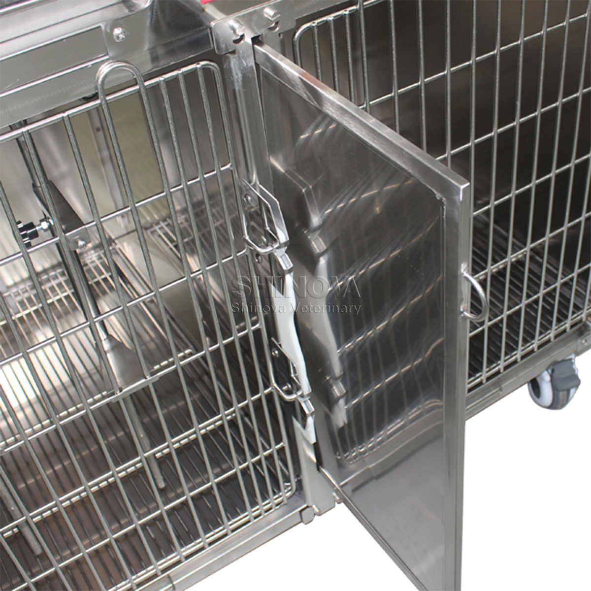 Jaula de perros de acero inoxidable modular (con enchufes eléctricos)